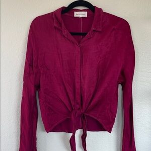 Bella Dahl Dolman Sleeve Tie Front Top XS